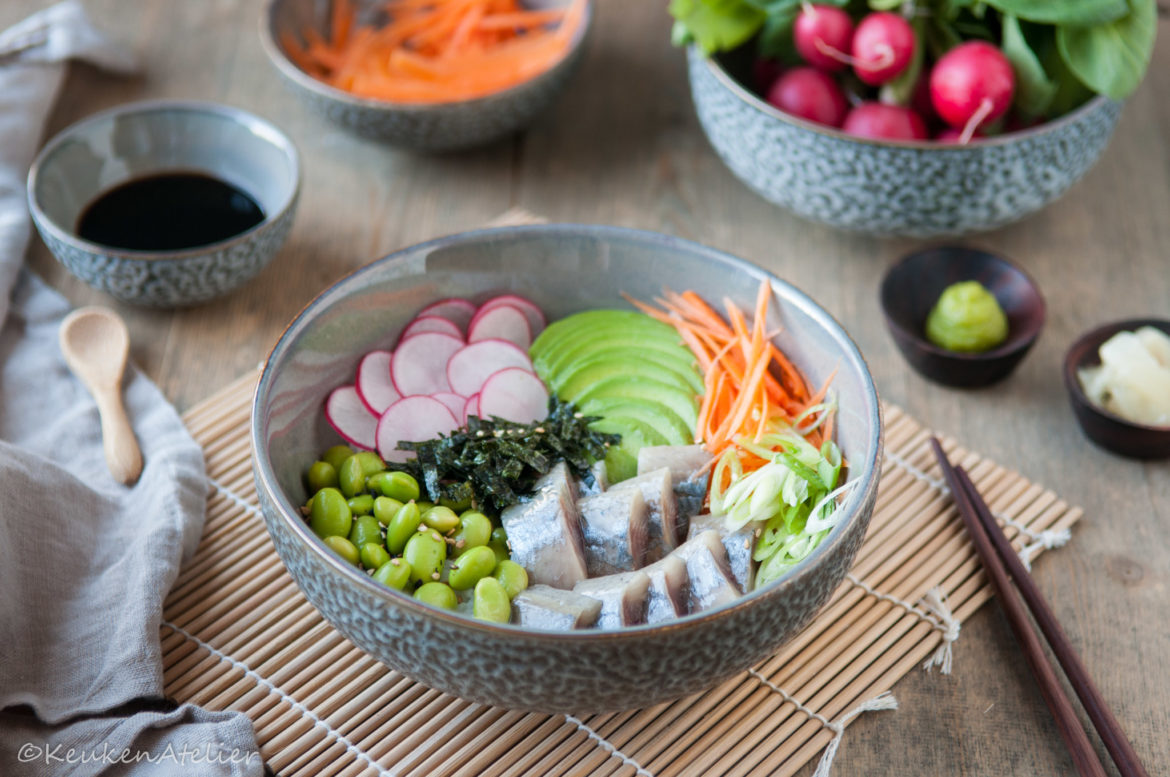 Sushi bowl met haring | KeukenAtelier.com