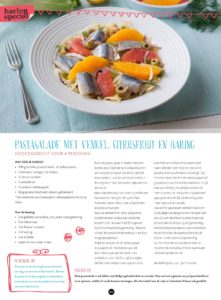 VisCulinair Magazine Pastasalade met venkel, citrusfruit en haring