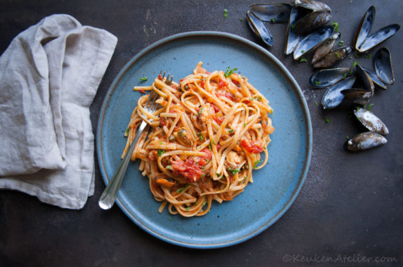 Spaghetti met mosselsaus van Nadine Redzepi | KeukenAtelier.com