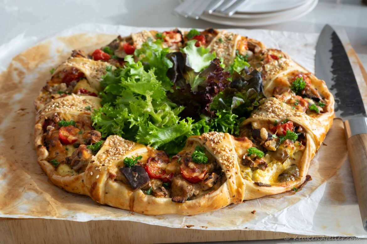 Krans quiche met roerei en groenten